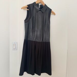 RUDSAK Black Leather Midi Dress